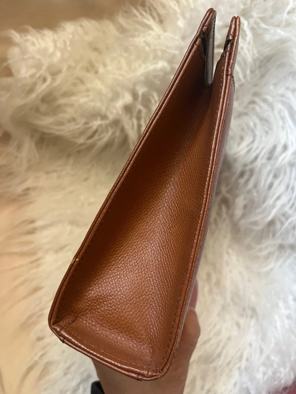 Yves Saint Laurent Tan Leather Zip Clutch with Gold Hardware - Picture 9 of 13